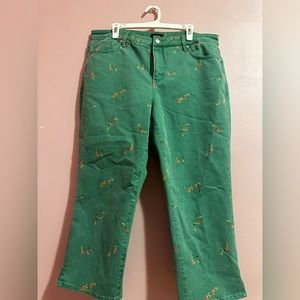 Nydj green flower jeans